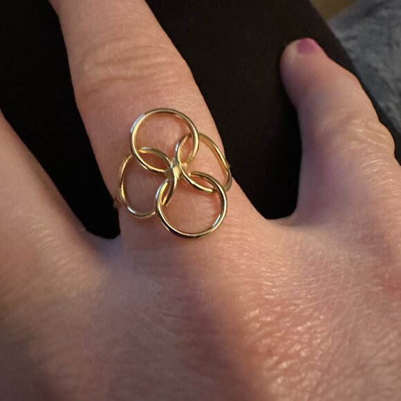 circles goldtone ring sz 7 - Picture 5 of 10